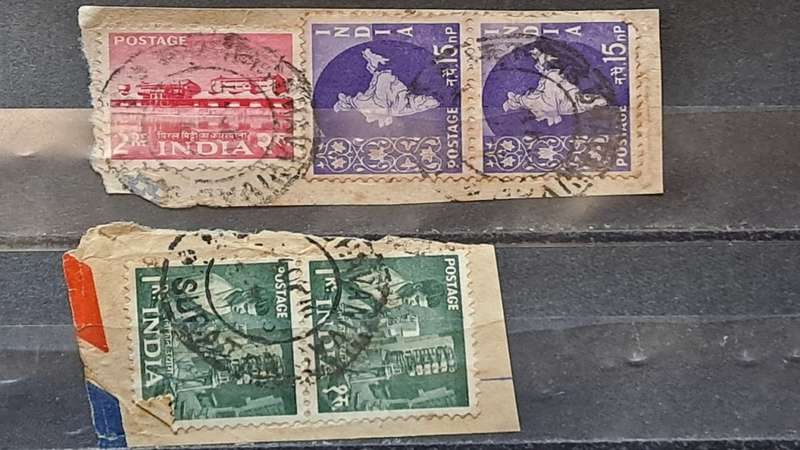 1955-1958 - India - 2 + 15 + 15 + 1 + 1 - Five Year plan + Map of India