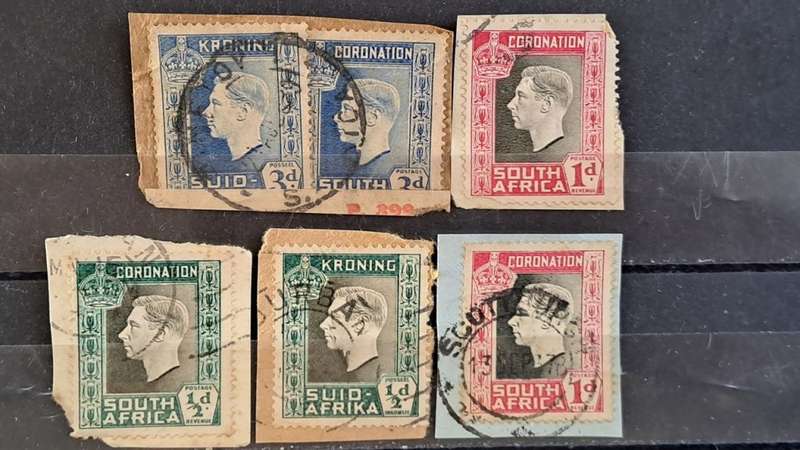 1937 - South Africa - Pair ½, 1P x 2 + Pair 3P  - Coronation of King George VI