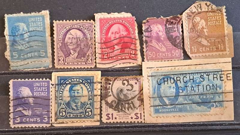 USA: People on Stamps 1922-1946 : Lot of 9