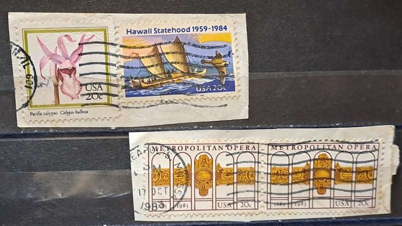 1983-1984 - USA - 20 + 20 + 20 + 20 - Orchid +  25th Anniversary of Hawaii Statehood + Metropolitan