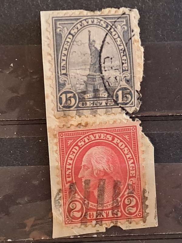 1922-1923 - USA - 15 + 2 - Statue of Liberty + George Washington