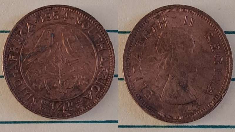 1954 - SA - ¼ Penny - Elizabeth II - Demonetised - March 1961 - Bronze