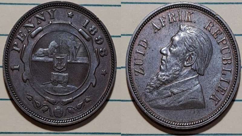 1898 - Zuid Afrikaansche Republiek  - 1 Penny - President Johannes Paulus Kruger - Demonetised - Yes