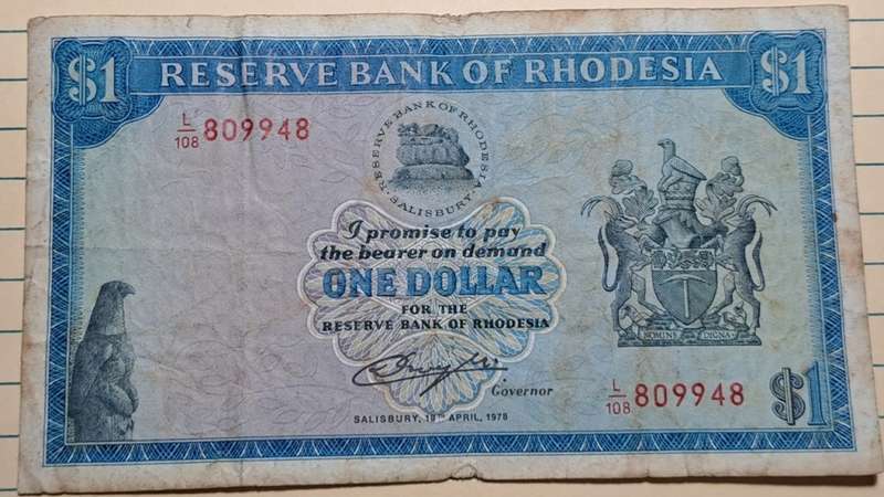 1978 -  Rhodesia  - $ 1 -  Demonetised - 1980 - L108 809948