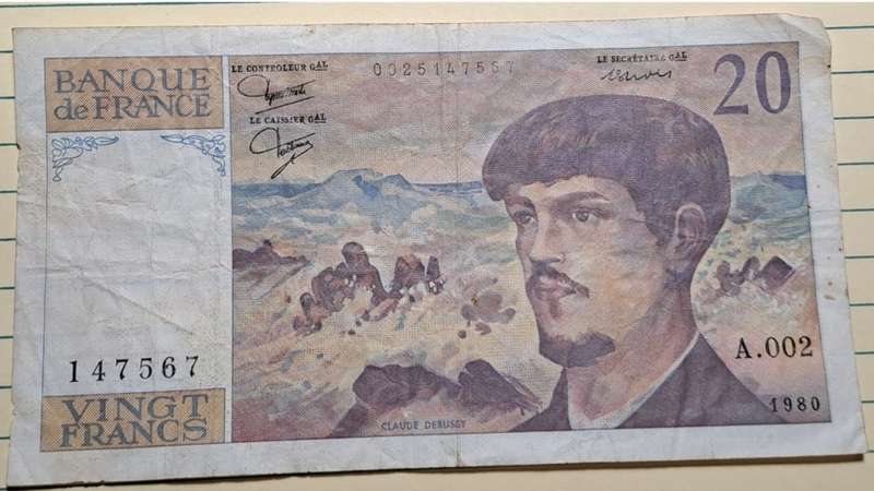 1980 -  France - 20 Francs -  A.002 -  Demonetised - Feb 2012 - 147567 -  0025147567