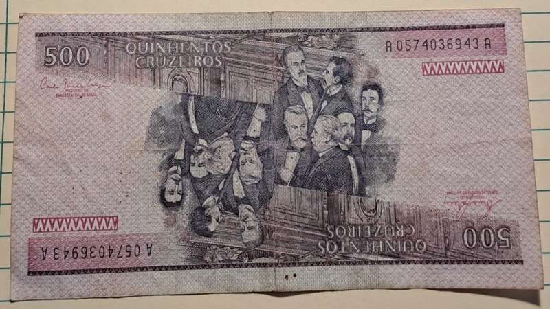 1980-1985 - Brazil - 500 Cruzeiros - Demonetised - Feb 1986 - A 0574036943 A