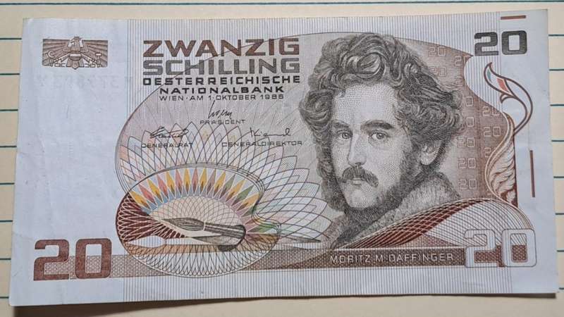 1986 - Austria  - 20 Schilling  - Demonetised - Feb 2002 - W952115 N