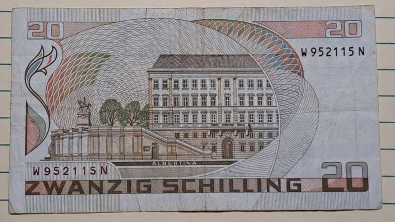 1986 - Austria  - 20 Schilling  - Demonetised - Feb 2002 - W952115 N