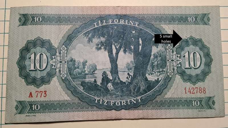 1949 - Hungary  - 10 Forint  -  Demonetised - Sep 1992 -  A 773 142788 -  Note Condition: 5 small h