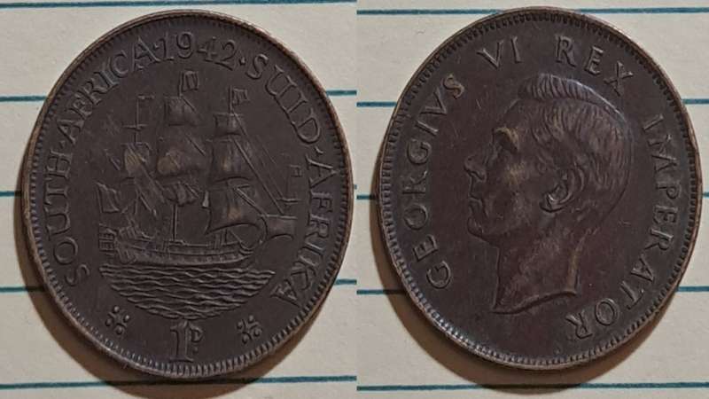 1942 - South Africa - 1 Penny -  Demonetised - March  1961 - Bronze