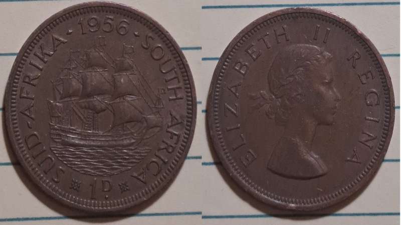 1956 - South Africa - 1 Penny -  Demonetised - March  1961 - Bronze