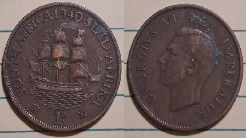 1940 - South Africa - 1 Penny -  Demonetised - March  1961 - Bronze