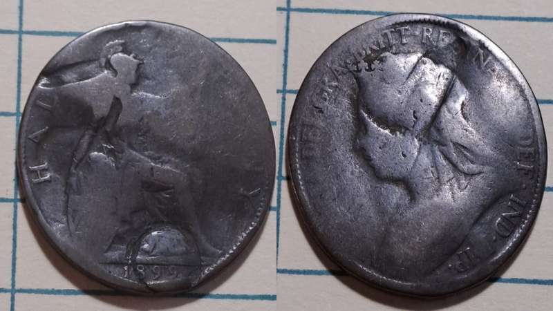 1899 - UK -  ½ Penny - Victoria -  Demonetised - Aug 1969 - Bronze