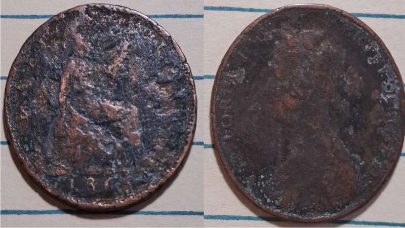 1866 - UK -  ½ Penny - Victoria -  Demonetised - Aug 1969 - Bronze