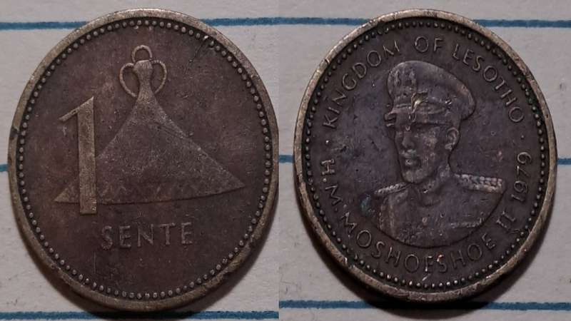 1979 - Lesotho  - 1 Sente - Moshoeshoe II -  Nickel brass