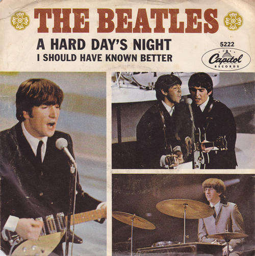 Vinyl 45 RPM Seven Single - A Hard Day's Night - The Beatles - Capitol BMI-2:42 5222