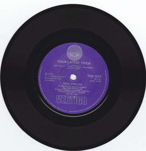 Vinyl 45 RPM Seven Single - Your Latest Trick - Dire Straits - Vertigo TOS 1577