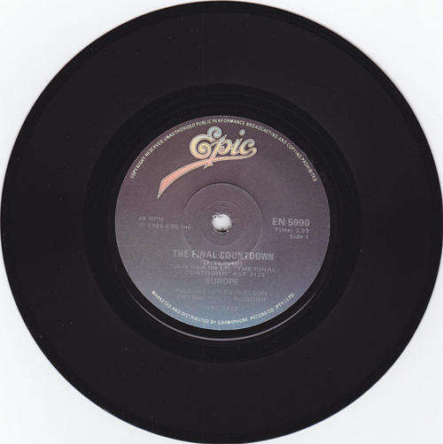 Vinyl 45 RPM Seven Single - The Final Countdown - Europe - Epic EN 5990
