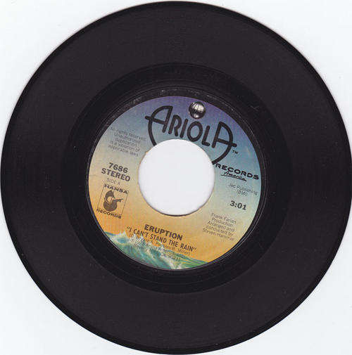 Vinyl 45 RPM Seven Single - I Can't Stand The Rain - Eruption - Ariola 7686