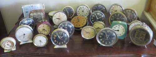 Collection of x 25 Old Alarm clocks ** Some for parts and others working** Old Vintage pieces