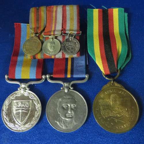 Set of Rhodesian Medals and Exemplary Service Medal to - CPL N.Karichana 650044**with Miniatures**