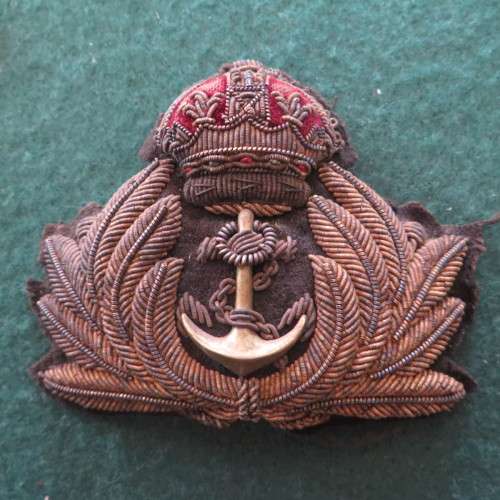 'Navy Bullion wire badge ** Colour is a bit faded** 75mm x 60mm