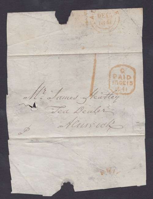 Rare -Prepaid Letter dated 15.12.1841 with Alnwick Cancellation stamp**Early piece of Postal History