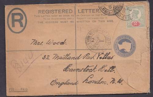 Boer War, Reg Letter dated - 20.09.1901 - BASA Field Office Also with Red Cancellation Stamp**RARE