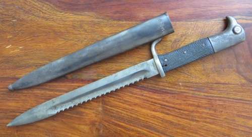 German Rare KS98 ERFURT Sawback Bayonet + Sheath** Matching No.KS 2307  **WOW**