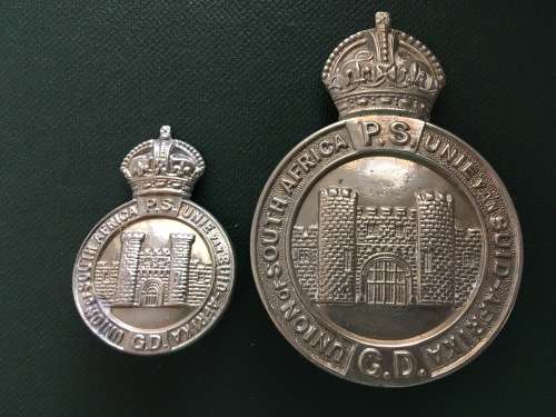 Union of South Africa prison service cap badges ** 65mm x45mm* and 40mm x 28mm
