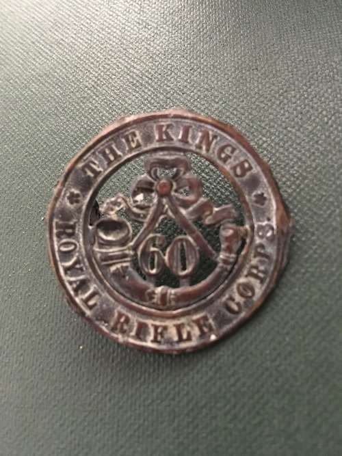 The Kings Royal Rifle Corps badge** 38mm in diameter*