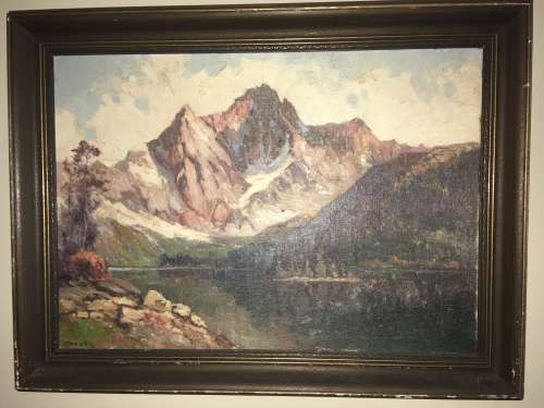 RUDOLF WEBER Austrian 1872 - 1949 Oil on Board Mountain scene Painting** Value R6500+
