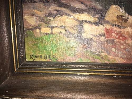 RUDOLF WEBER Austrian 1872 - 1949 Oil on Board Mountain scene Painting** Value R6500+