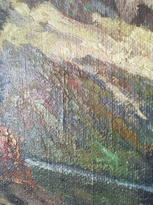 RUDOLF WEBER Austrian 1872 - 1949 Oil on Board Mountain scene Painting** Value R6500+