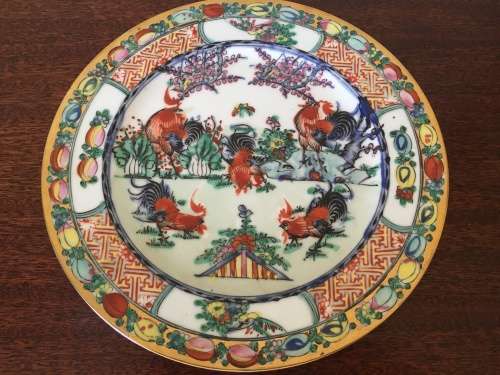 Stunning Old Chinese Hand Painted Platter** Beautiful Old Piece**