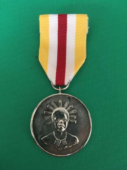 Original and Scarce Full Size SWAZILAND medal for - BRAVERY SERVICE Umbutto defence Force.