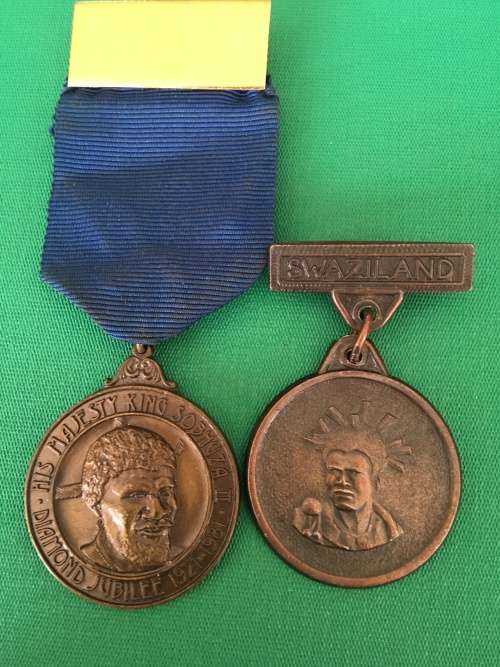 Original Pair of  SWAZILAND medal for - Diamond Jubilee