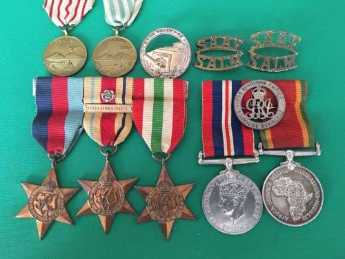 WW2 medal Group to - 82558 K.J De Bruin with Africa Star + Rosette and North Africa Clasp**