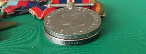 WW2 medal Group to - 82558 K.J De Bruin with Africa Star + Rosette and North Africa Clasp**