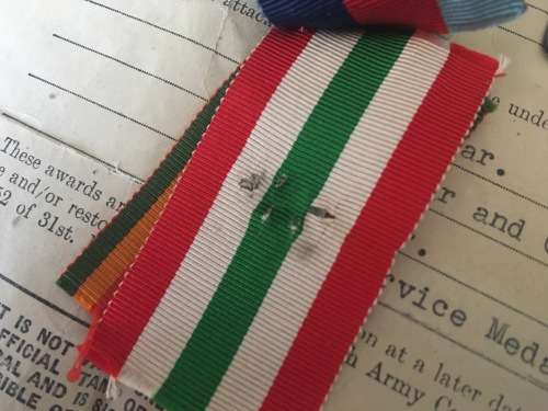 WW2 medal Group to - 82558 K.J De Bruin with Africa Star + Rosette and North Africa Clasp**