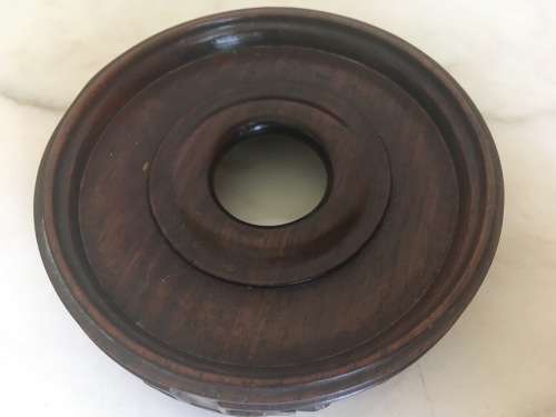 Pair of Beautiful and very Old Chinese Hanpainted Bowls on carved wood stands** Stunning Pieces**