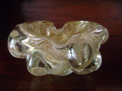 BEAUTIFUL MURANO ASHTRAY WITH GOLD INCLUSIONS!!!**CrAzY R1 START**