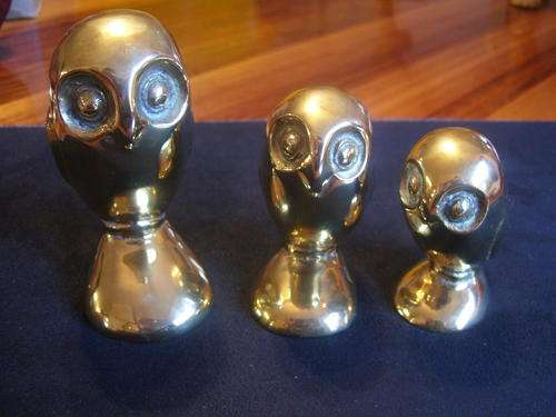 THREE BRASS OWLS!!
