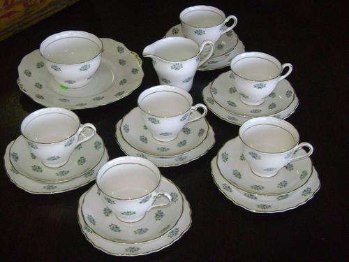 COLCLOUGH BONE CHINA 6 TRIO'S,MILK AND SUGAR AND CAKE PLATE!!!