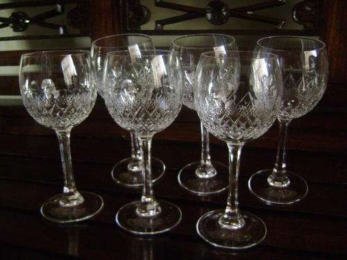 6 Lovely White Wine CRYSTAL glasses - all in perfect condition!!!