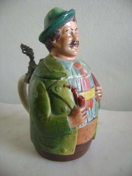 LARGE FIGURAL HANDPAINTED GERMAN BEER STEIN!!**RARE PIECE**