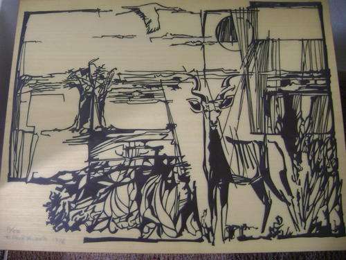 ERNEST DE JONG - WOODBLOCK ETCHING edition 16/50 DATED 1976.