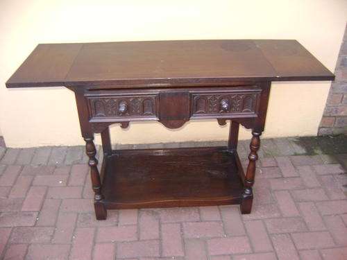 OAK DROPSIDE SERVER WITH TWO DRAWERS MADE BY "SHEPHERD AND BARKER"!!! ***R1 START***