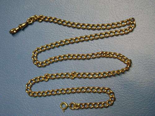 9ct GOLD FOB CHAIN - EARLY 1900's!!!! ***23 grams*** EVERY LINK HAS BEEN MARKED 9CT.!!!!
