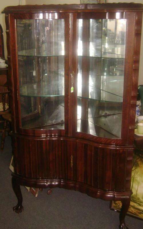 STUNNING IMBUIA BALL AND CLAW CORNER DISPLAY CABINET!!! **R1 START***